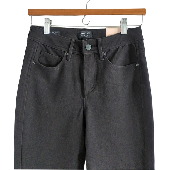 NYDJ Curves 360 Black Studded Shaping Slim Straight Ankle Length Jeans Size 2 - Picture 4 of 12